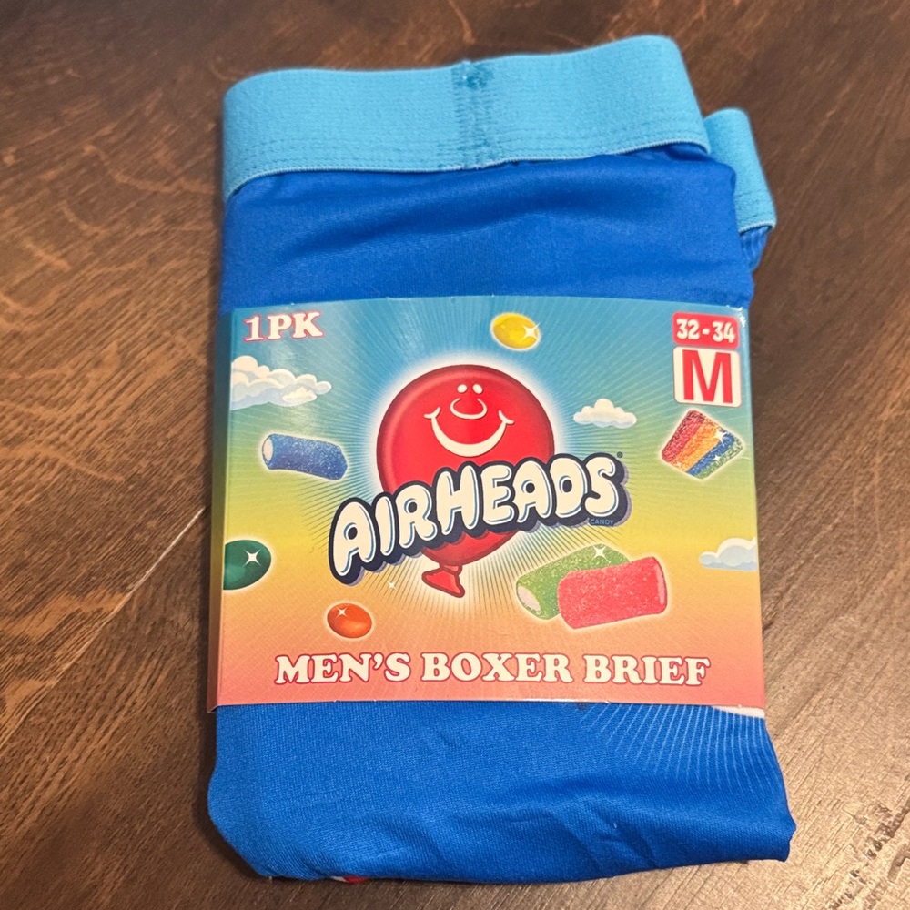 3/$18 Airheads Retro Candy Men's Vibrant Blue Boxer Brief NWT